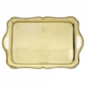 Silver gold plated serving tray
