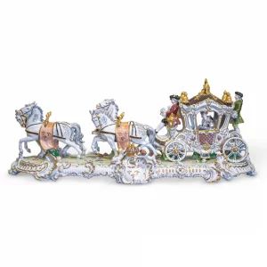 Porcelain composition Horse carriage.