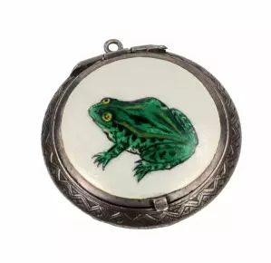 Russian silver box with a frog. 