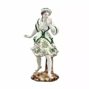 Porcelāna figūriņa Dāma zaļā. Francija. 19. gadsimts. 