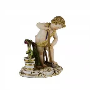 Figurine de jardinier. Allegorie de lete. Meissen. Le tournant du 19-20 siècle. 