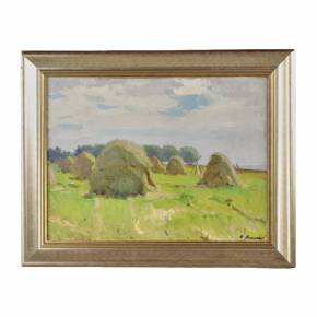 Landscape Haystacks. Raimonds Auniņš (1907-1960). 