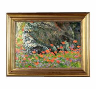 Painting Crimea. Poppies in stones.  V.A. Polyakov 