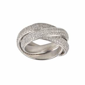 18K White gold ring with diamonds.