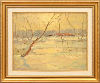 Peinture à l&39;huile Journée d&39;hiver par Stanislavs Kreics 