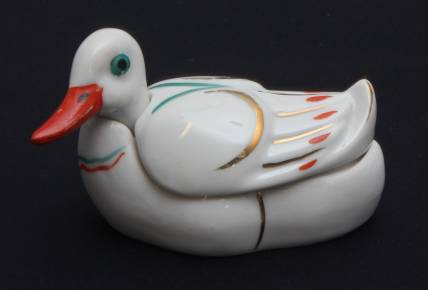 Porcelain mustard utensil Duck