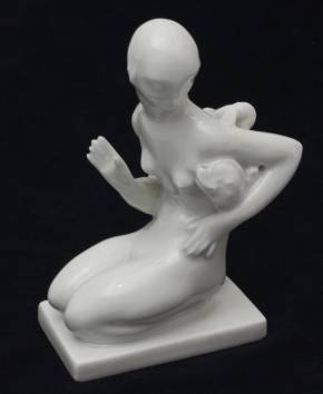Porcelain figurine Girl with a fish