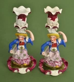 Bougeoirs en porcelaine Chinois (2 pcs.) 