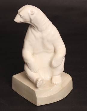 Porcelāna grāmatu turētājs Baltais lācis 