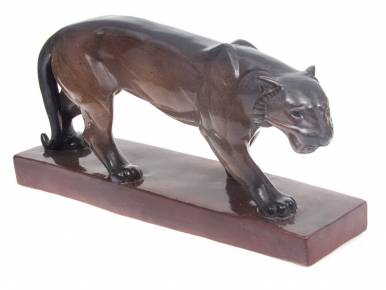 Art deco style ceramic figurine  Panther