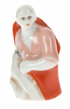 Figurine d&39;échecs en porcelaine de l&39;ensemble `Rouge et Blanc` 