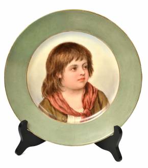 Franču porcelāna šķīvis, autors Vilhelms Timms (1820-1895) 