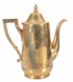 Gilded silver coffee pot
