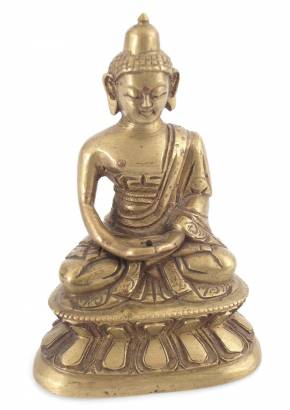 Figure antique en bronze du bouddhisme tibétain Bouddha contemplatif 