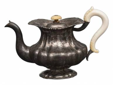 Silver coffe pot with bone handle