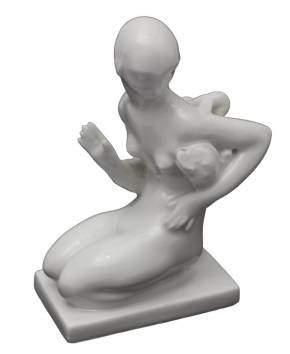 Porcelain figurine Girl with a fish