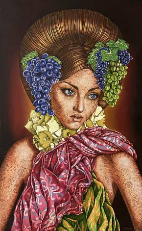 Portrait with grapes