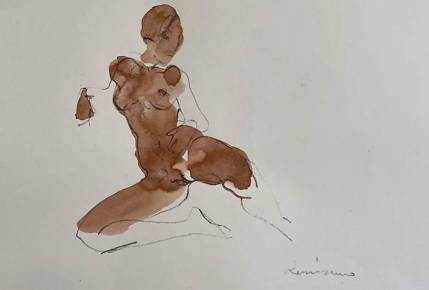 Serhiy Reznichenko, Watercolor Nude Sketch, 21st Century