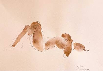 Serhiy Reznichenko, Watercolor Nude Sketch, 21st Century