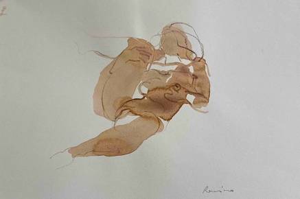 Serhiy Reznichenko, Watercolor Nude Sketch, 21st Century