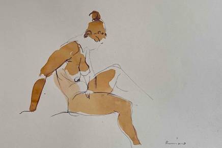 Serhiy Reznichenko, Croquis de nu à l&39;aquarelle, 21e siècle 