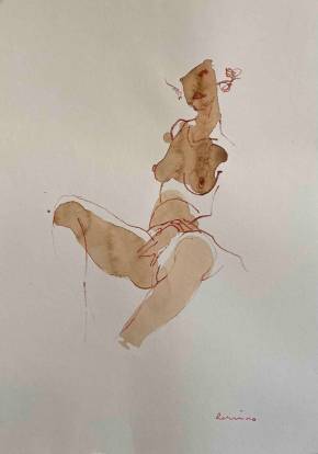 Serhiy Reznichenko, Watercolor Nude Sketch, 21st Century