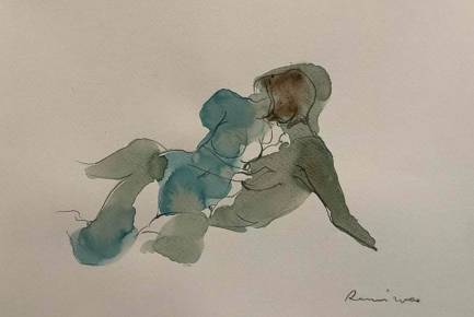 Serhiy Reznichenko, Watercolor Nude Sketch, 21st Century