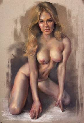 Kirillova Julia, Nude Pastel Painting, 21st Century.