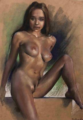 Kirillova Julia, Nude Pastel Painting, 21st Century.