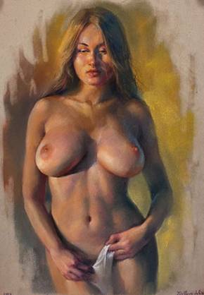 Kirillova Julia, Nude Pastel Painting, 21st Century.