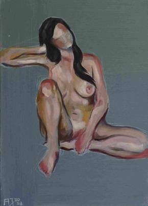 Jung Axel, Nude Painting, Oil on Canvas, 21st Century