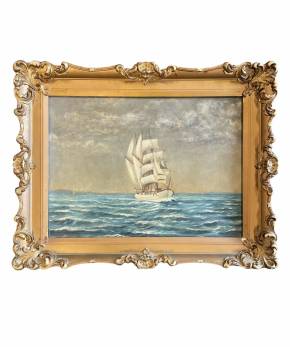 Sailship in the Sea, Scandinavian School, Late 19th Century